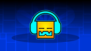 Blue yellow headphone face blue - square free wallpaper