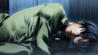 Man laying bed rain head - his eye free wallpaper