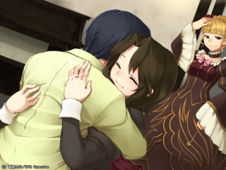 Couple hugging piano room woman - maya free wallpaper