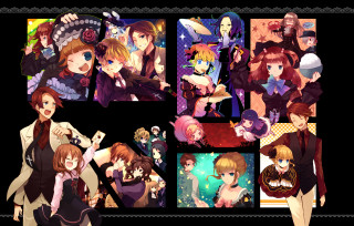 Anime characters group poses expressions - different pose free wallpaper