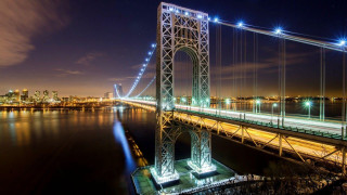 Bridge river night lights city 4 - christo free wallpaper for desktop