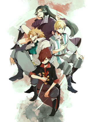 Anime characters group sitting white - free seasons wallpaper for mobile