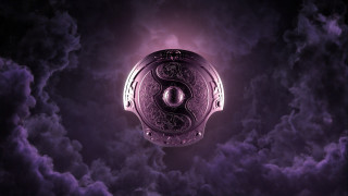 Purple black yin yang symbol - fan kuan free wallpaper
