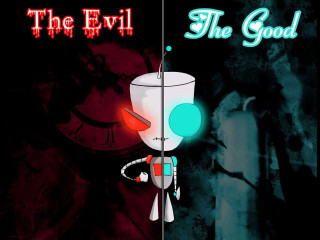 Cartoon character holding light clock - evil free wallpaper