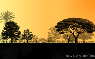 Trees grass sunset black yellow - dark background free wallpaper for desktop