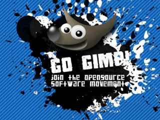 Cartoon character go gimp poster - face and the words free wallpaper