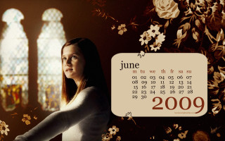 Woman stained glass calendar floral - floral free wallpaper