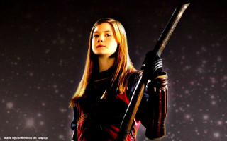 Woman sword black object stars - a black object free wallpaper