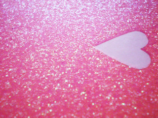 Heart paper pink glitters white - glitter free wallpaper