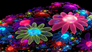 Psychedelic floral butterfly fluorescent colorful - fluorescent free wallpaper for desktop
