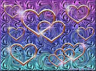 Hearts purple background blue swirls - the middle of the picture free wallpaper