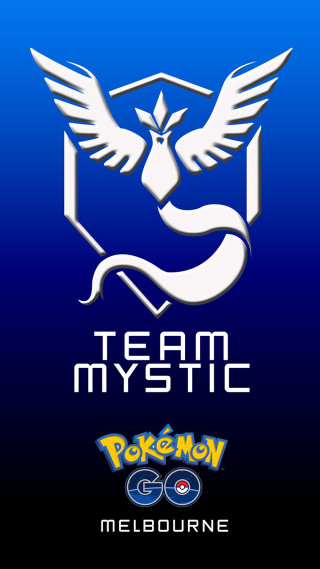 Blue background white logo black - pokemon free wallpaper for mobile