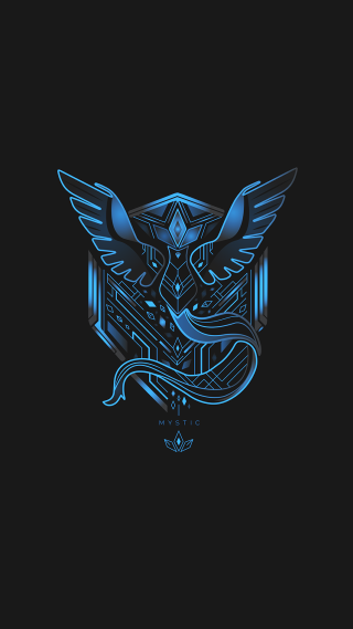 Blue black background bird snake - free minimalism wallpaper