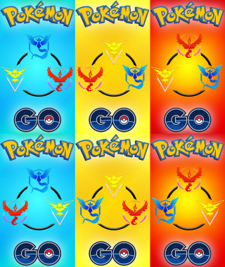 Pokemon poster colorful symbols sides - free neon wallpaper