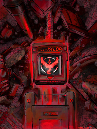 Red television red bird red - screen free wallpaper for mobile