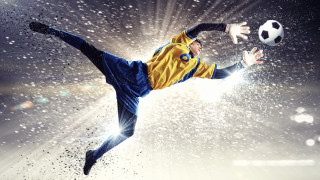 Man kicking soccer ball air 2 - a man kicking free wallpaper