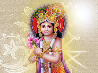 Hindu god holding flower smiling - divine free wallpaper
