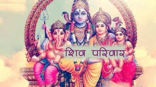 Lord ganesh five avatars painting - free neon wallpaper for desktop