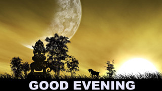 Sunset buddha statue full moon - evening free wallpaper