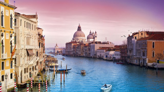 Boat traveling canal Venice waterway 2 - canaletto free wallpaper