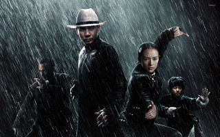 Group rain pointing hat gun - one person free wallpaper