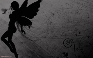 Fairy black white flying wings - the air free wallpaper