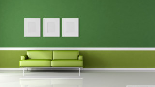 Green couch white frames room - a green couch free wallpaper