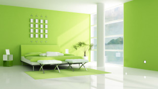 Green room white couch window - a green wall free wallpaper