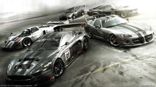 Race cars smoke foggy sky - a foggy sky free wallpaper