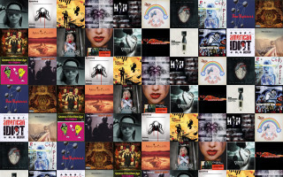 Album collage woman face rainbow - maximalist free wallpaper