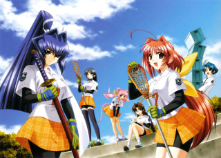 Anime girls tennis sky pink - their hand free wallpaper for desktop