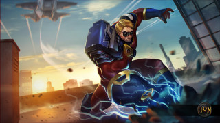 Man suit helmet briefcase lightning - league of legends free wallpaper
