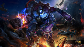 Robot standing rain gun hand - his hand and a gun free wallpaper