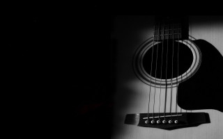Guitar shadow dark image backside - cinematic composition free wallpaper