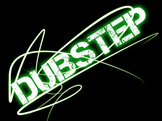 Green neon sign dubstep black - sticker free wallpaper for desktop