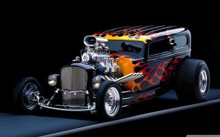 Hot rod flames hood vents 2 - the front of its free wallpaper for desktop