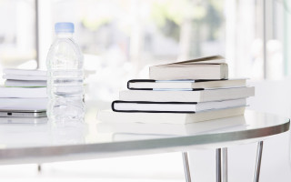 Table water bottle stack books - academic free wallpaper