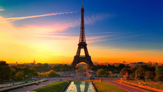 Eiffel tower sunset paris reflecting - paris school free wallpaper for desktop