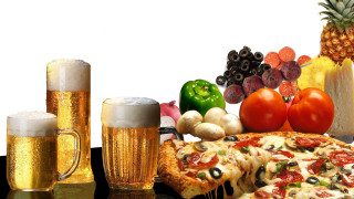 Pizza beer pineapple table dinner - andries stock free wallpaper for desktop