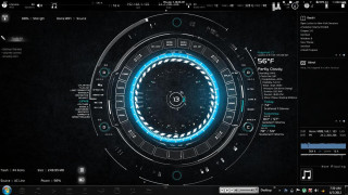 Computer screen circular design blue - the side of the screen free wallpaper