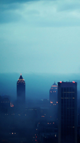 City skyline night blue sky - a few building free wallpaper for mobile