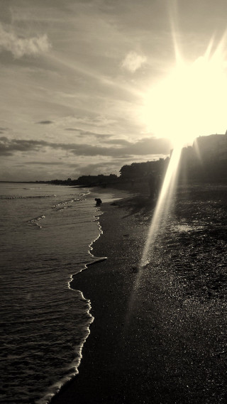 Sunshine ocean beach waves black - shining free wallpaper for mobile