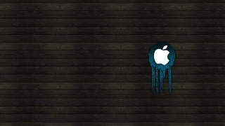 Dripping apple logo wooden background - a wooden background free wallpaper