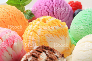 Bowl colored ice creams leaf - free free wallpaper
