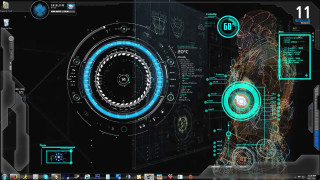 Futuristic interface circular design blue - screen free wallpaper