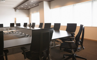 Conference room long table chairs - blind free wallpaper