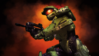 Man halo suit gun red - halo free wallpaper
