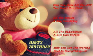 Teddy bear holding heart happy - happy birthday free wallpaper