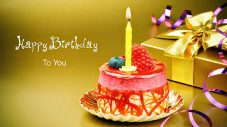 Birthday cake candle gift box - a gift free wallpaper