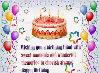 Birthday card cake balloons message - a cake and balloons free wallpaper
